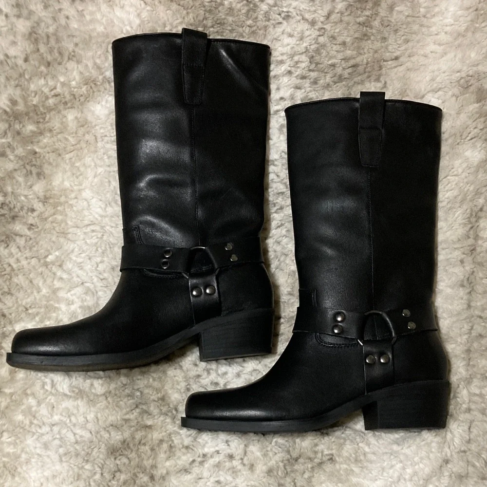 ◼️Steve Madden◼️Women’s Ruskin Engineer Black Heeled Boots  NWT - Picture 12 of 12